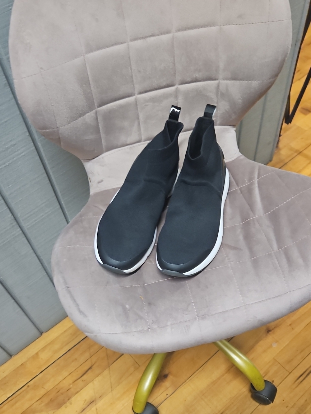 Cole Haan Black Slip-On Sock Sneakers with White Sole